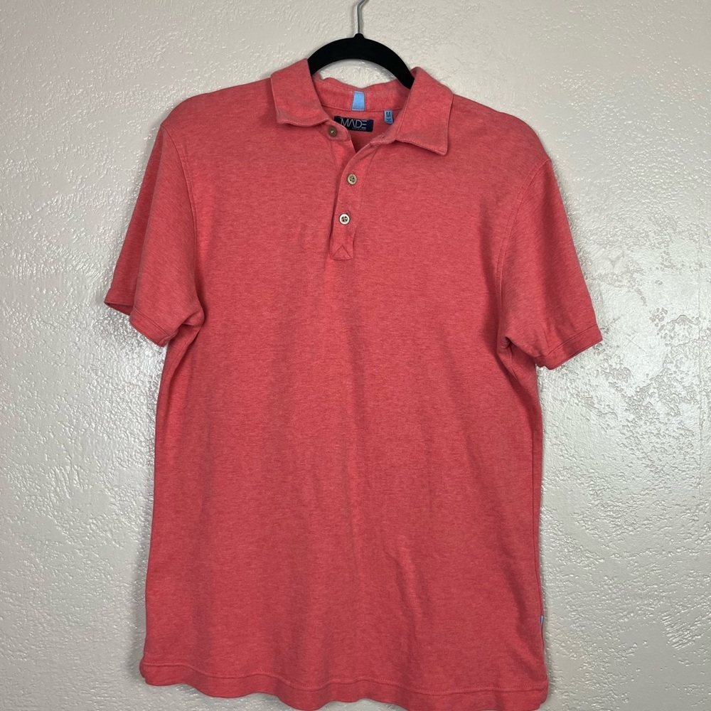 5/$25 Made cam newton men short sleeve cotton orange polo shirt size M‎